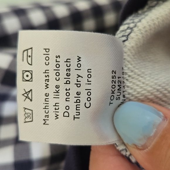 Draper James Navy Gingham Sweatshirt Size Large - Picture 7 of 7